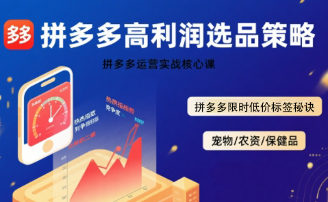 久号老师·拼多多选品暴利技术实战课-润格副业网-每天分享热门副业赚钱项目