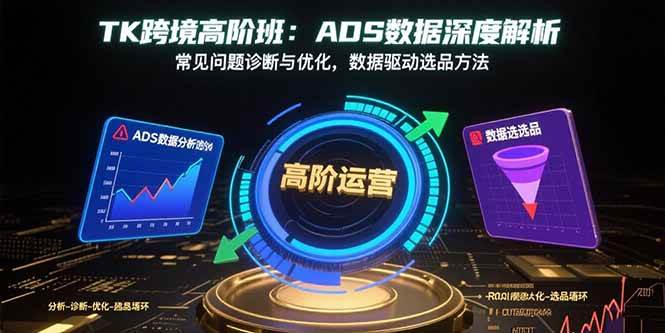 (15809期)TK跨境高阶班:ADS数据深度解析,常见问题诊断与优化,数据驱动选品方法-润格副业网-每天分享热门副业赚钱项目