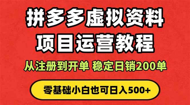 (16220期)拼多多开店运营课程: 蓝海变现玩法,轻松实现睡后收入 零基础小白也可…-润格副业网-每天分享热门副业赚钱项目