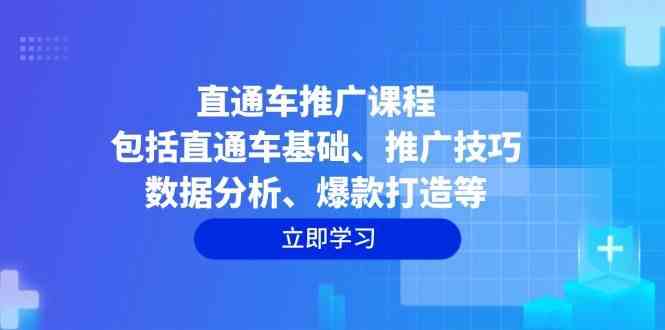直通车推广课程：包括直通车基础、推广技巧、数据分析、爆款打造等-润格副业网-每天分享热门副业赚钱项目