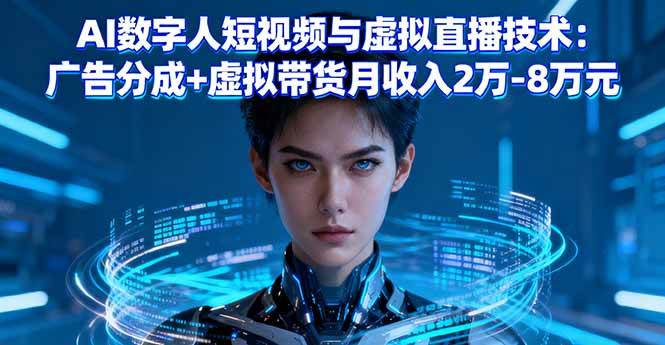 (16148期)AI数字人短视频与虚拟直播技术:广告分成+虚拟带货月收入2万-8万元-润格副业网-每天分享热门副业赚钱项目