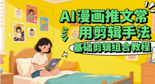 AI漫画推文常用剪辑手法,基础剪辑组合教程-润格副业网-每天分享热门副业赚钱项目