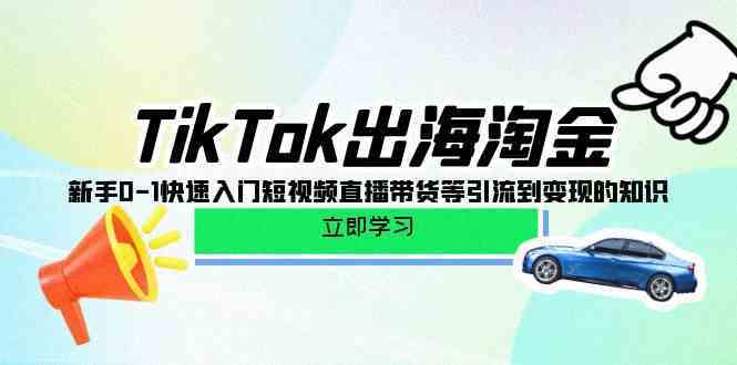 TikTok出海淘金，新手0-1快速入门短视频直播带货等引流到变现的知识-润格副业网-每天分享热门副业赚钱项目