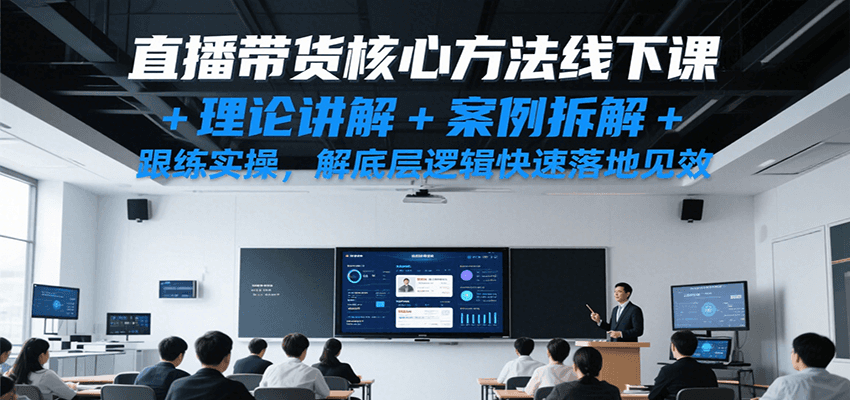 直播带货核心方法线下课，理论讲解+案例拆解+跟练实操，解底层逻辑快速落地见效-润格副业网-每天分享热门副业赚钱项目