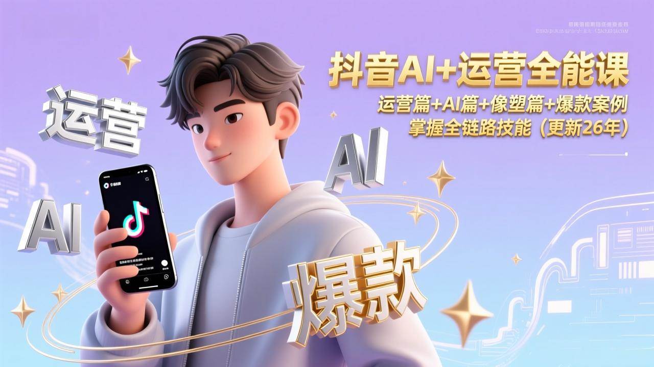 (17078期)抖音AI+运营全能课,运营篇+AI篇+像塑篇+爆款案例,掌握全链路技能(更新26年)-润格副业网-每天分享热门副业赚钱项目