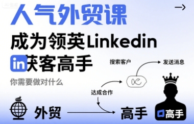 人气外贸课-成为领英Linkedin获客高手，你需要做对什么-润格副业网-每天分享热门副业赚钱项目