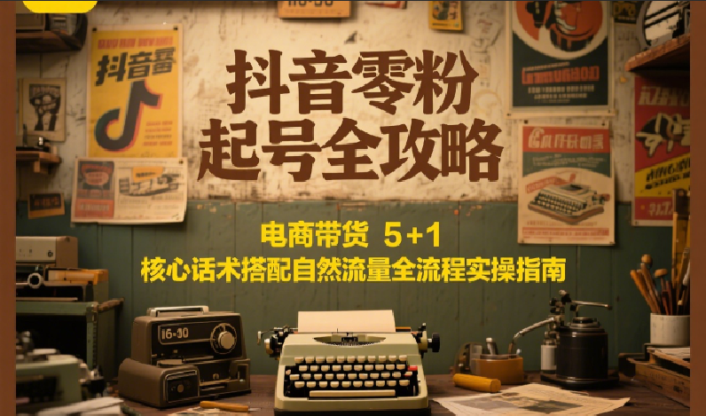 抖音零粉起号全攻略:电商带货 5+1 核心话术搭配自然流量全流程实操指南-润格副业网-每天分享热门副业赚钱项目