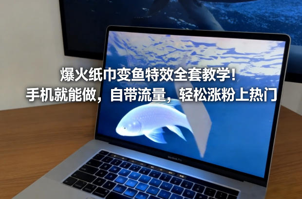 爆火纸巾变鱼特效全套教学！手机就能做，自带流量，轻松涨粉上热门-润格副业网-每天分享热门副业赚钱项目