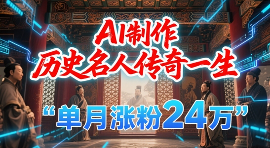 暴力起号!用AI制作历史名人传奇一生,单月涨粉24W,涨粉+变现赛道黑马来了-润格副业网-每天分享热门副业赚钱项目