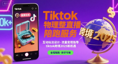 Tiktok物理整蛊直播陪跑服务-tiktok跨境2025-润格副业网-每天分享热门副业赚钱项目