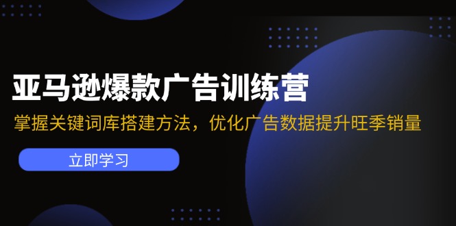 (11858期)亚马逊爆款广告训练营:掌握关键词库搭建方法,优化广告数据提升旺季销量-润格副业网-每天分享热门副业赚钱项目