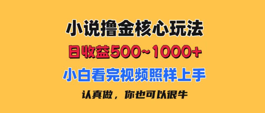 （11461期）小说撸金核心玩法，日收益500-1000+，小白看完照样上手，0成本有手就行-润格副业网-每天分享热门副业赚钱项目