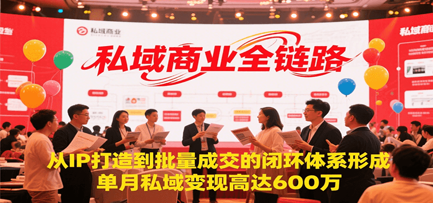 私域商业全链路，从IP打造到批量成交的闭环体系形成，单月私域变现600万-润格副业网-每天分享热门副业赚钱项目