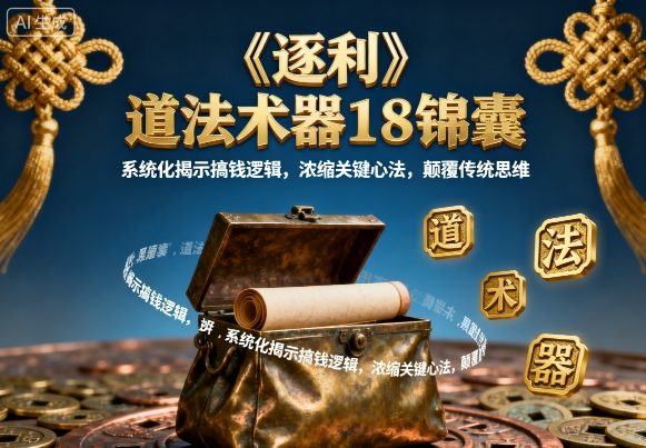 《逐利》道法术器18锦囊，系统化揭示搞钱逻辑，浓缩关键心法，颠覆传统思维（更新）-润格副业网-每天分享热门副业赚钱项目