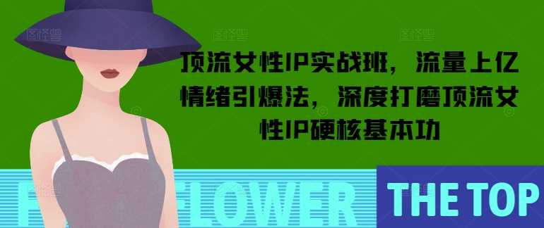 顶流女性IP实战班，流量上亿情绪引爆法，深度打磨顶流女性IP硬核基本功-润格副业网-每天分享热门副业赚钱项目