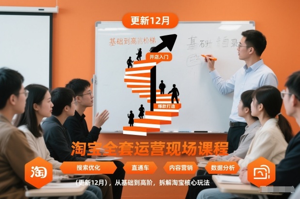 淘宝全套运营现场课程（更新12月），从基础到高阶，拆解淘宝核心玩法-润格副业网-每天分享热门副业赚钱项目
