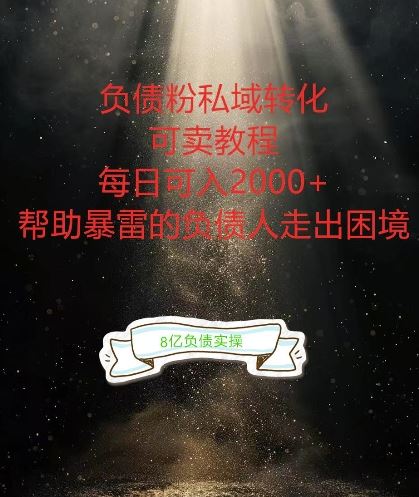 负债粉掘金计划，帮助负债者解决问题，债务规划，债务重组，最好的变现方式【揭秘】-润格副业网-每天分享热门副业赚钱项目