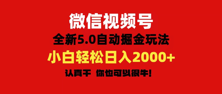 (11332期)微信视频号变现,5.0全新自动掘金玩法,日入利润2000+有手就行-润格副业网-每天分享热门副业赚钱项目
