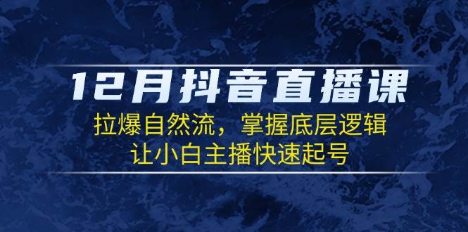 (13807期)12月抖音直播课:拉爆自然流,掌握底层逻辑,让小白主播快速起号-润格副业网-每天分享热门副业赚钱项目
