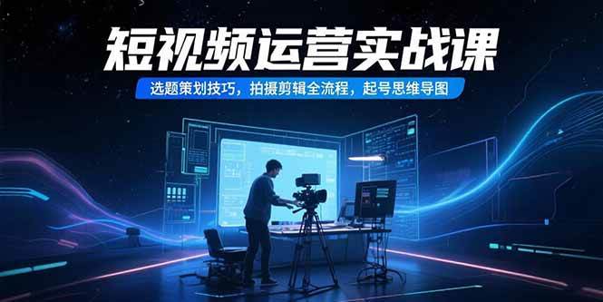 （15375期）短视频运营实战课，选题策划技巧，拍摄剪辑全流程，起号思维导图-润格副业网-每天分享热门副业赚钱项目