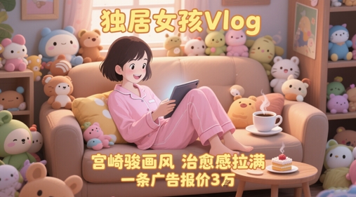 单个账号涨粉71W！用AI制作独居女孩Vlog，宫崎骏画风，治愈感拉满，一条广告报价3W-润格副业网-每天分享热门副业赚钱项目