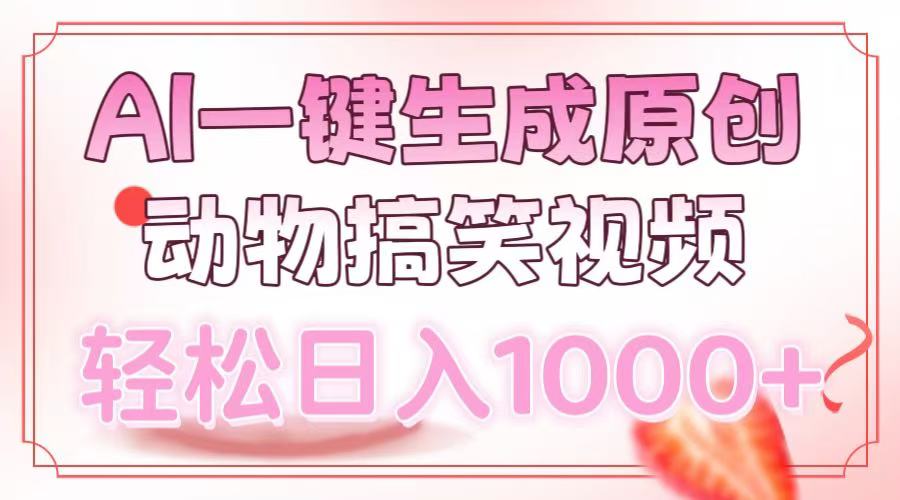 （13884期）AI一键生成原创动物搞笑视频，轻松日入1000+-润格副业网-每天分享热门副业赚钱项目