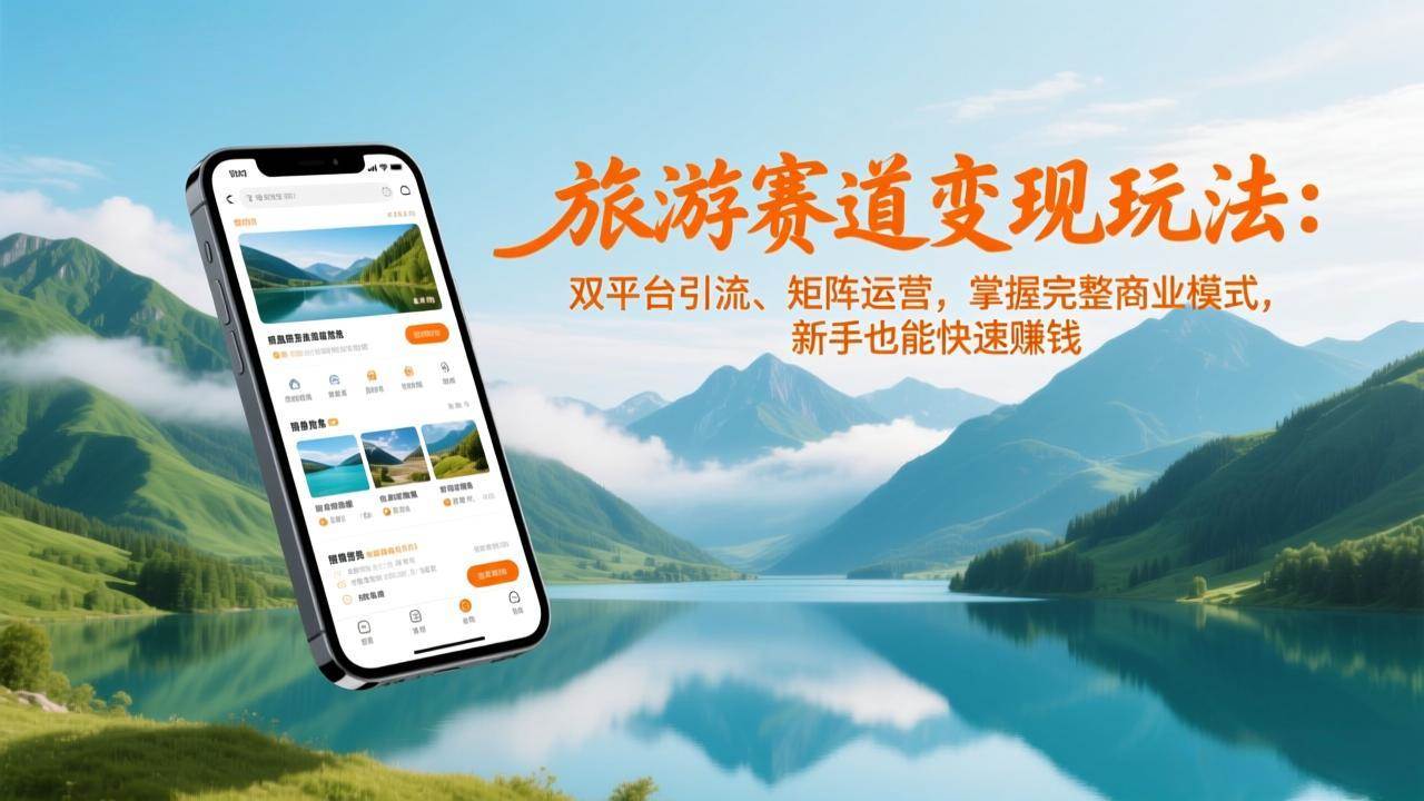 （17153期）旅游赛道变现玩法：双平台引流、矩阵运营，掌握完整商业模式，新手也能快速赚钱-润格副业网-每天分享热门副业赚钱项目