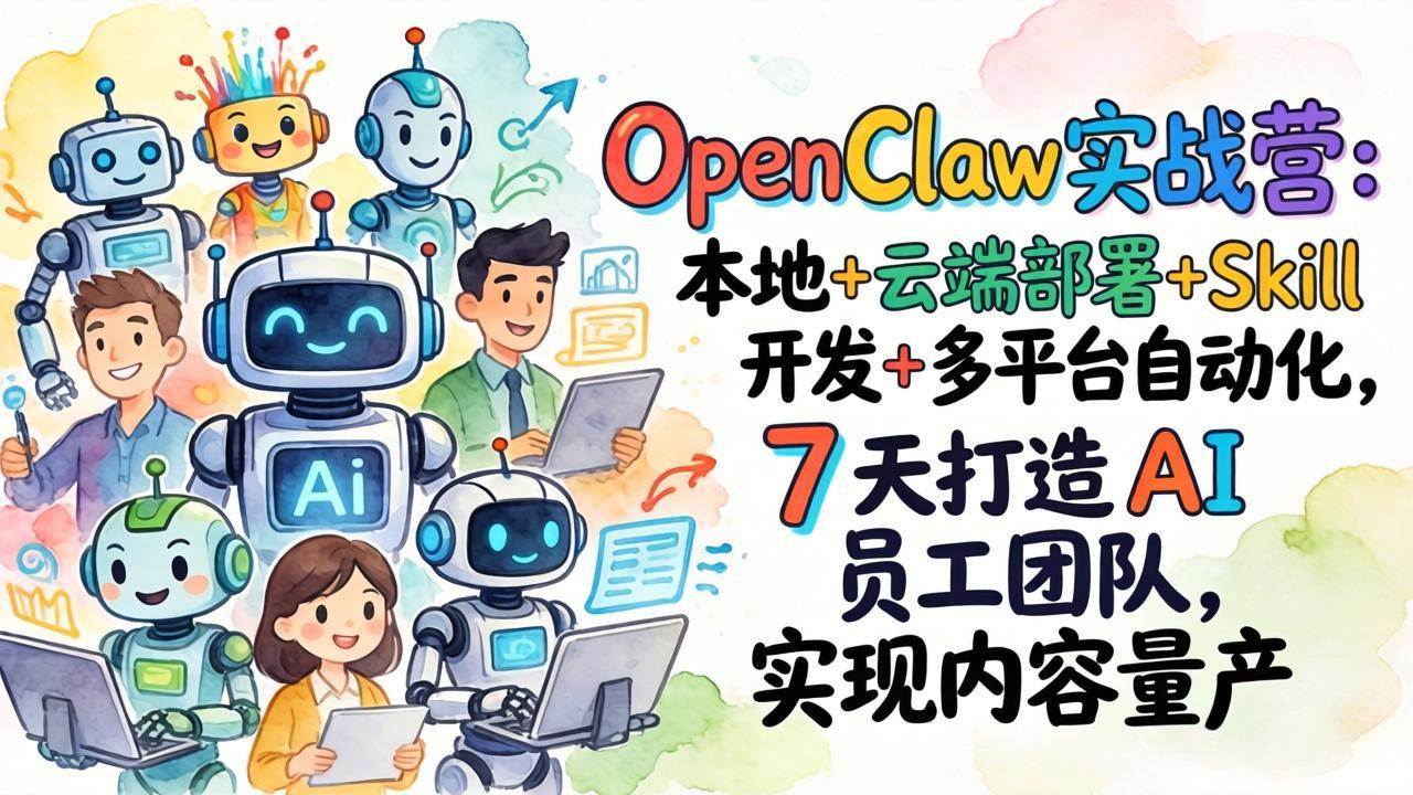 （17673期）OpenClaw实战营-更新：本地+云端部署+Skill开发+多平台自动化，7天打造AI员工团队+实现内容量产-润格副业网-每天分享热门副业赚钱项目