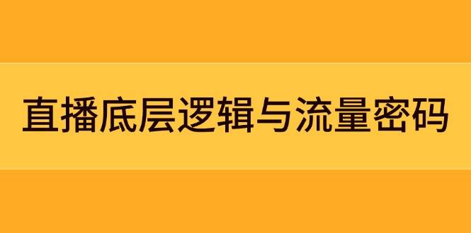 直播底层逻辑与流量密码：定位模型+案例拆解，急速流承接与数据优化全攻略-润格副业网-每天分享热门副业赚钱项目