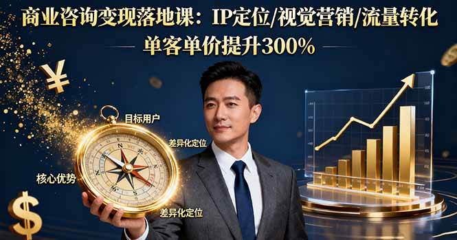 (16249期)商业咨询变现落地课:IP定位/视觉营销/流量转化,单客单价提升300%-润格副业网-每天分享热门副业赚钱项目